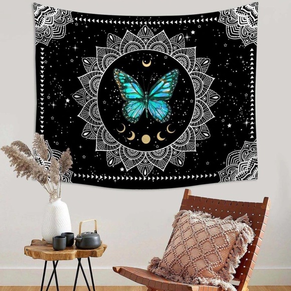Butterfly Moon Wall Tapestry Decor - Picture 3 of 7
